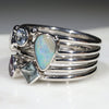Australian  Boulder Opal and Gem Stone Silver Ring - Size 6 Code - SRD29