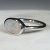 Simple Silver Design Opal Ring