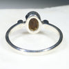 Australian Solid Boulder Opal and Diamond Silver Ring - Size 8 Code - SRD59