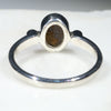 Australian Solid Boulder Opal and Diamond Silver Ring - Size 5.5 Code - SRD62