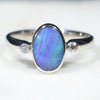 Natural Australian Solid Opal with Natural Diamonds