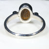 Australian Solid Boulder Opal and Diamond Silver Ring - Size 5.5 Code - SRD74