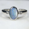 Australian Solid Boulder Opal and Diamond Silver Ring - Size 5 Code - SRD88