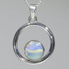 Natural Australian Boulder Opal Silver Pendant with Silver Chain