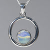 Natural Australian Boulder Opal Silver Pendant with Silver Chain
