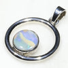 Natural Australian Boulder Opal Silver Pendant with Silver Chain