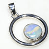 Natural Australian Boulder Opal Silver Pendant with Silver Chain