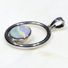 Natural Australian Boulder Opal Silver Pendant with Silver Chain