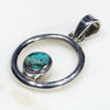 Natural Australian Boulder Opal Silver Pendant with Silver Chain (5mm x 5mm) Code -E07