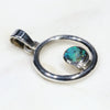 Natural Australian Boulder Opal Silver Pendant with Silver Chain (5mm x 5mm) Code -E07