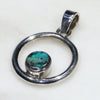 Natural Australian Boulder Opal Silver Pendant with Silver Chain (5mm x 5mm) Code -E07