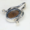 Natural Australian Boulder Opal and Diamond Silver Pendant with Silver Chain (11mm x 8mm)  Code -E10