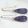 Solid Australian Boulder Opal Silver Drop Earrings
