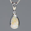 Natural Australian Boulder Opal and Diamond Silver Pendant with Silver Chain Code -SD19