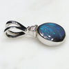 Natural Australian Boulder Opal and Diamond Silver Pendant with Silver Chain Code -SD03