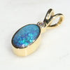 Natural Boulder Opal 18k Gold Pendant