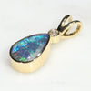 Natural Australian Solid Opal Gold Pendant