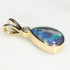 Solid Australian Opal 18k Gold and Diamond Pendant