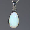 Natural Australian White Opal  Silver Pendant with Silver Chain