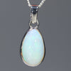 Natural Australian White Opal  Silver Pendant with Silver Chain
