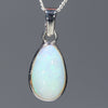 Natural Australian White Opal  Silver Pendant with Silver Chain