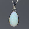Natural Australian White Opal  Silver Pendant with Silver Chain