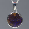 Natural Australian Boulder Opal Silver Pendant