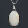 Natural Australian White Opal  Silver Pendant with Silver Chain
