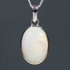 Natural Australian White Opal  Silver Pendant with Silver Chain