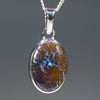 natural Australian Boulder Matrix Opal Silver Pendant