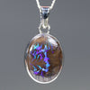 Natural Australian Matrix Opal Silver Pendant