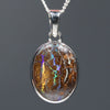 Natural Australian Opal Matrix Silver Pendant
