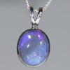 Natural Australian Blue Boulder Opal Silver Pendant