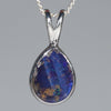 Natural Australian Boulder Opal  Silver Pendant with Silver Chain (9mm x 7mm) Code -SPA268