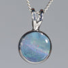 Sweet Round Blue Natural Opal Pendant