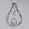Natural Australian Boulder Opal Silver and Diamond Pendant