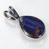 Natural Australian Boulder Opal  Silver Pendant with Silver Chain (9mm x 7mm) Code -SPA268