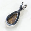Natural Australian Boulder Opal  Silver Pendant with Silver Chain (10mm x 5.5mm) Code -SPA280