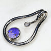 Sterling Silver  - Solid Boulder Opal - natural Diamond