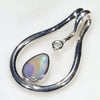 Sterling Silver - Solid Boulder Opal - Natural Diamond