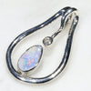 Sterling Silver- Solid Boulder Opal - Natural Diamond