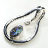 Sterling Silver - Solid Boulder Opal - Natural Diamond