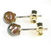 Australian Boulder Opal Matrix Gold Earring Studs (5.5 x 5.5mm) Code GE24