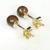 Australian Boulder Opal Matrix Gold Earring Studs (5.5 x 5.5mm) Code GE24