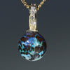 Australian Boulder Opal Matrix and Diamond Gold Pendant on yellow chain