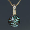 Opal matrix gold pendant and Diamonds
