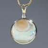 Round Gold Opal Pendant