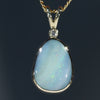 Natural  Australian Boulder  Opal  and Diamond Gold Pendant Code -GPA152