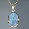 Natural  Australian Boulder  Opal and Diamond Gold Pendant Code -GPA150