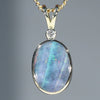Natural Australian Opal Gold Pendant